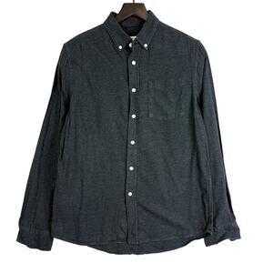 Saturdays NYC New York City Button Down Cotton Shirt Gray Mens - S